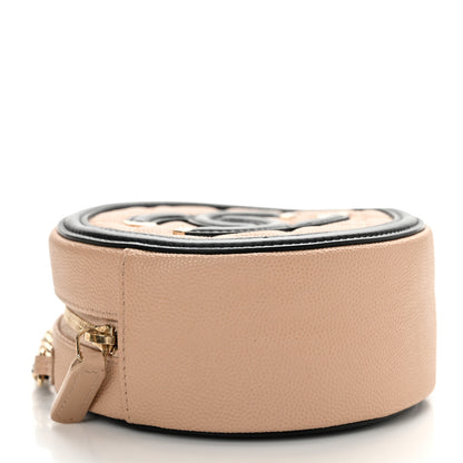 Chanel Caviar Quilted Round Filigree Crossbody Beige Black 4 of 11