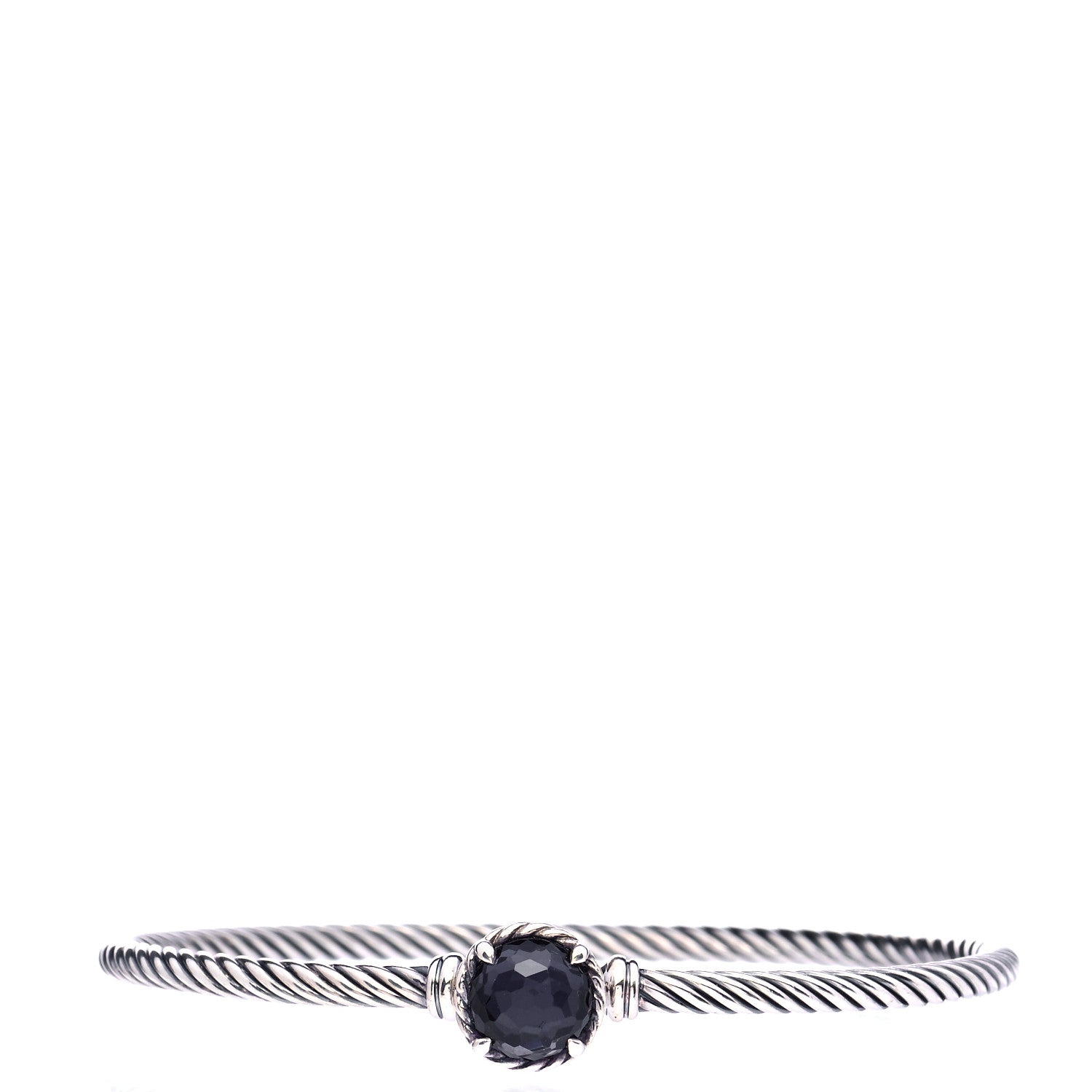 David Yurman Sterling Silver Black Orchid 3mm Chatelaine Bracelet 1 of 6