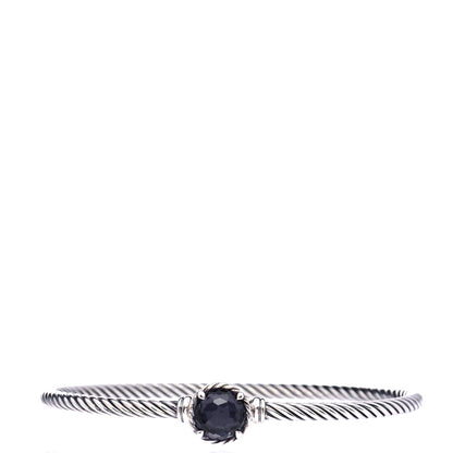 David Yurman Sterling Silver Black Orchid 3mm Chatelaine Bracelet 1 of 6