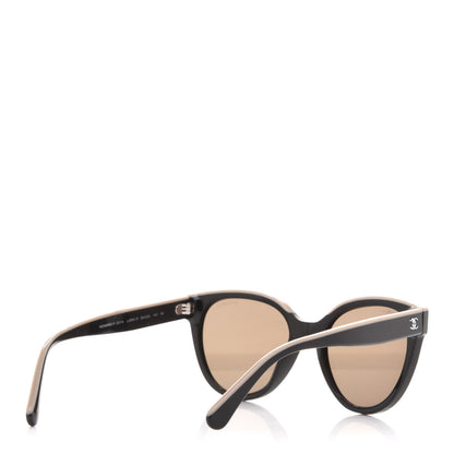 Chanel Acetate CC Butterfly Sunglasses 5414 Black Beige 4 of 9