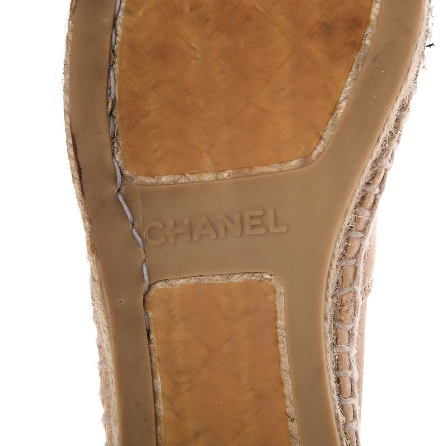 Lambskin CC Espadrilles 41 Beige Black
