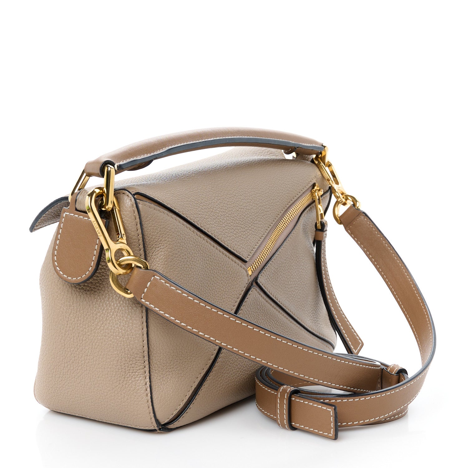 Loewe Grained Calfskin Small Puzzle Bag Sand Mink 3 of 11