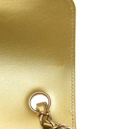 Chanel Metallic Calfskin Crocodile Embossed Cocodile Rectangular Mini Flap Gold 10 of 11
