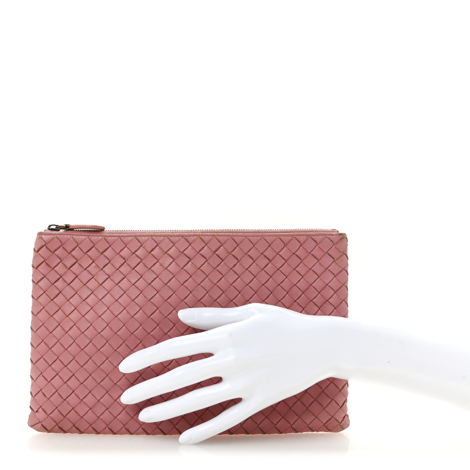 Bottega Veneta Nappa Intrecciato Flat Zip Billetto Pouch Deco Rose 2 of 11