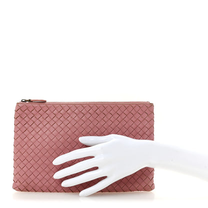 Bottega Veneta Nappa Intrecciato Flat Zip Billetto Pouch Deco Rose 2 of 11