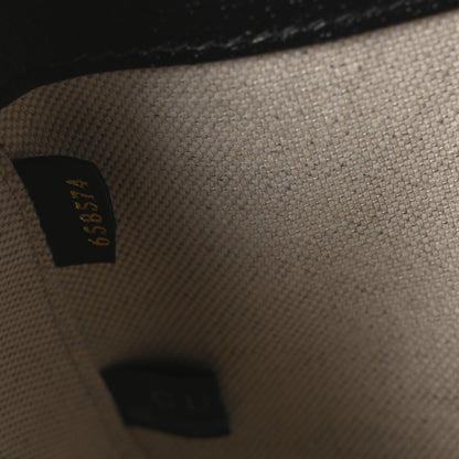 Gucci X ADIDAS Textured Dollar Calfskin Web Trefoil Mini Horsebit 1955 Shoulder Bag Black Off White 6 of 9