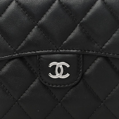 Chanel Lambskin Quilted Compact Flap Wallet Black 9 of 13