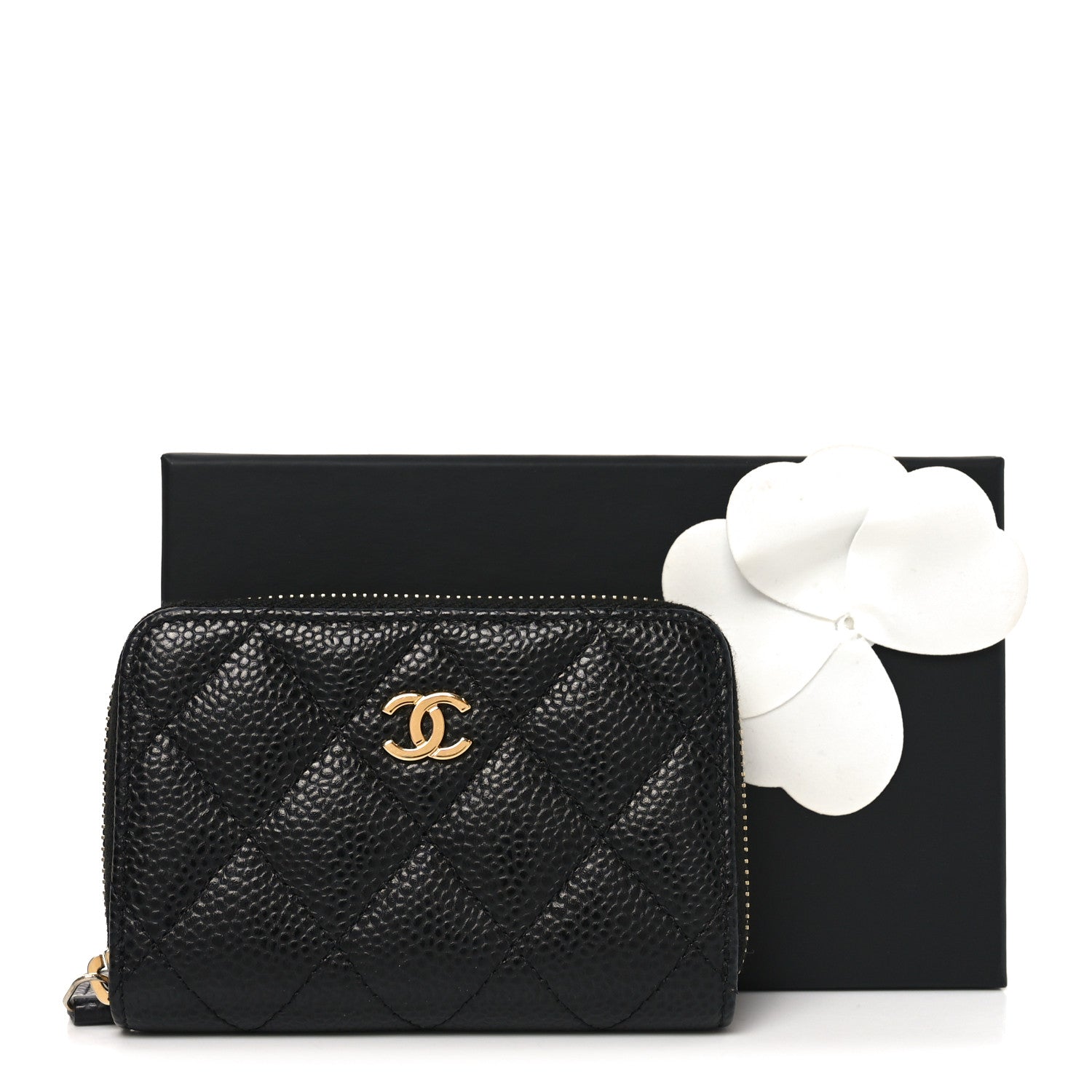 Chanel Caviar Quilted Zip Coin Purse Black 8 of 8