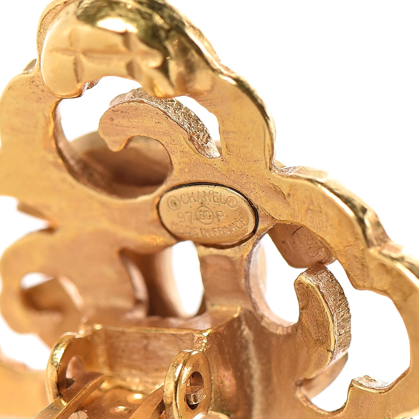 CC Cross Clip On Earrings Gold
