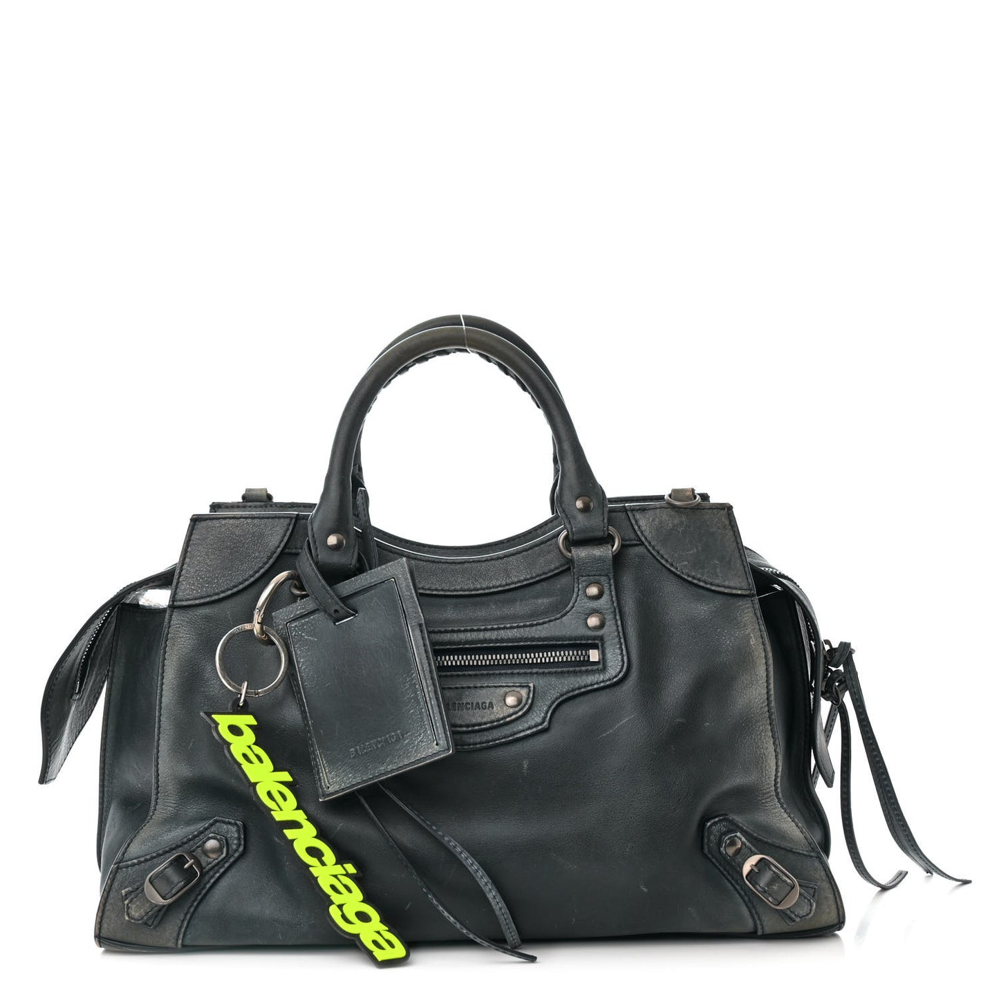 Used Calfskin Silver Hardware Neo Classic City Navy