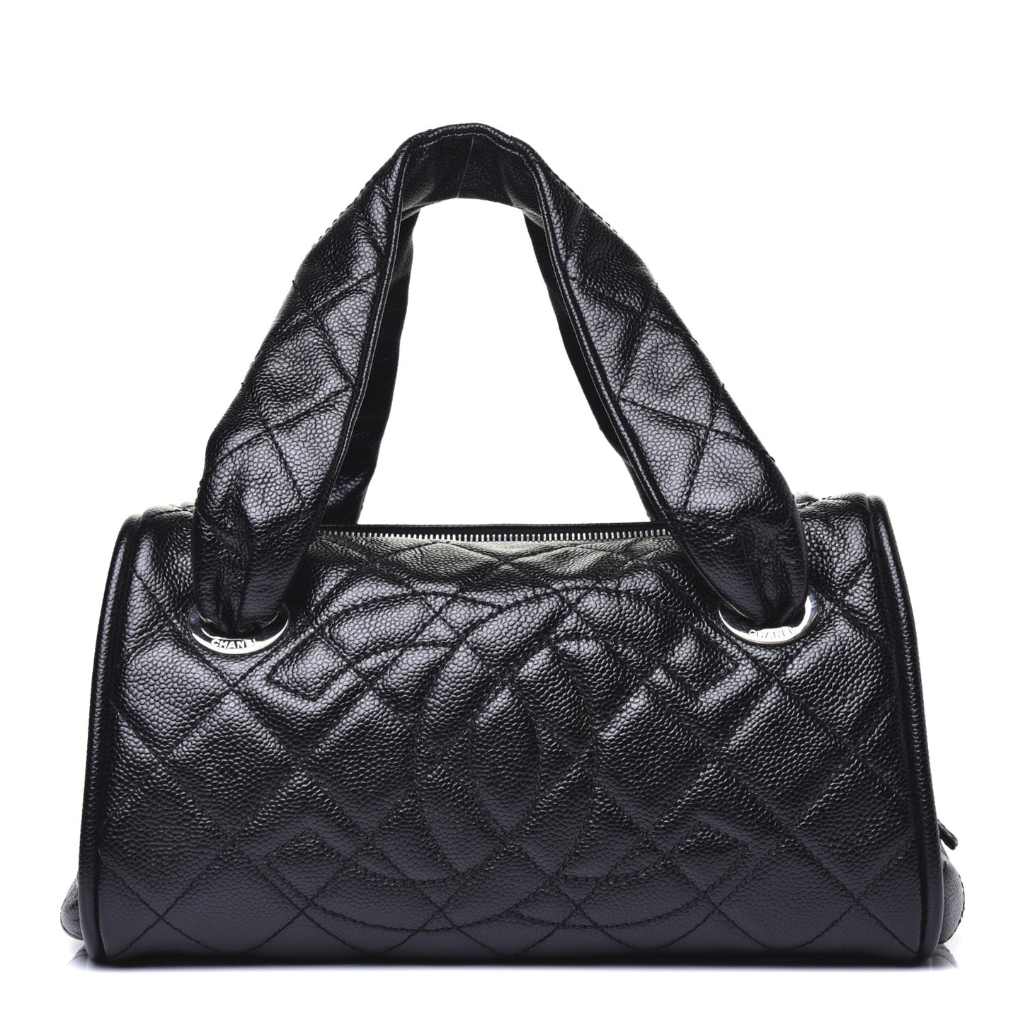 Caviar Quilted CC Timeless Bowler Black