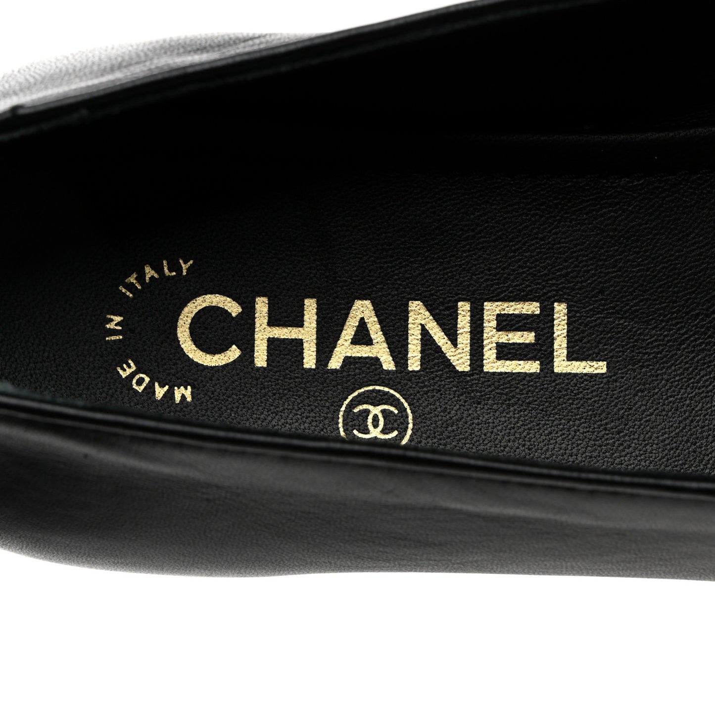 Lambskin Pearl CC Loafers 38 Black