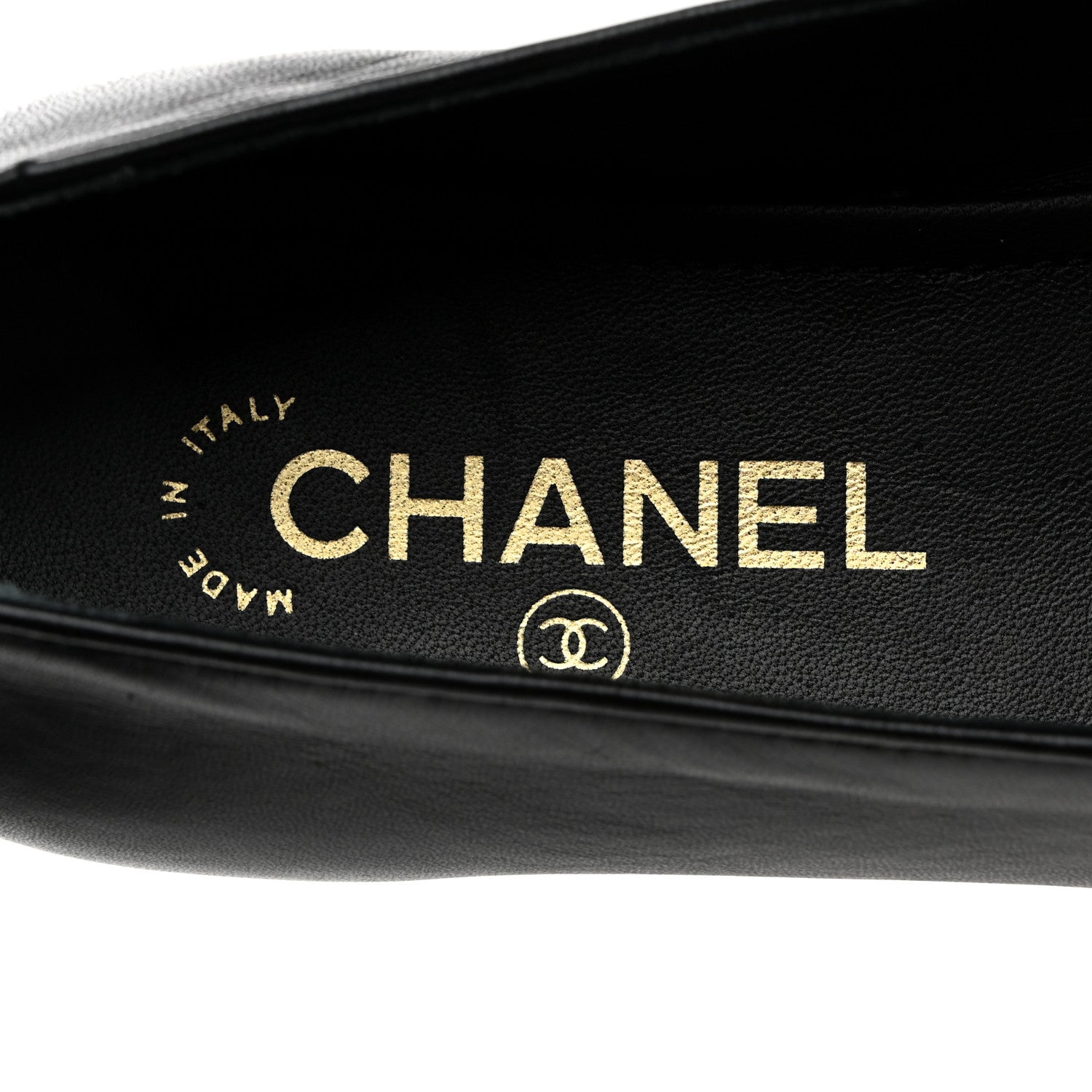 Chanel Lambskin Pearl CC Loafers 38 Black 6 of 9