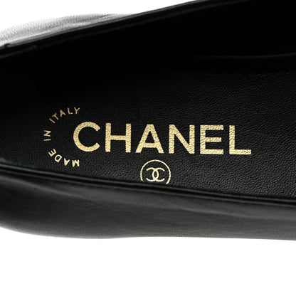 Chanel Lambskin Pearl CC Loafers 38 Black 6 of 9