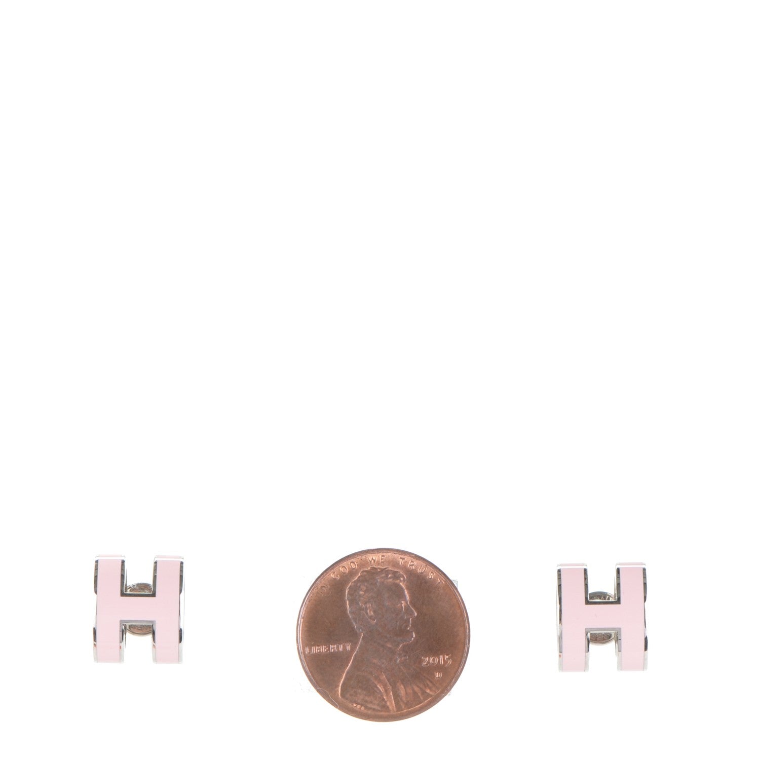 Hermes Palladium Lacquered Pop H Earrings 3 of 5