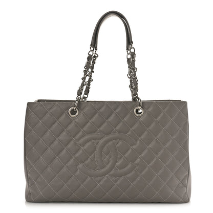 Chanel Caviar Quilted XL Grand Shopping Tote GST Light Grey 1 of 10