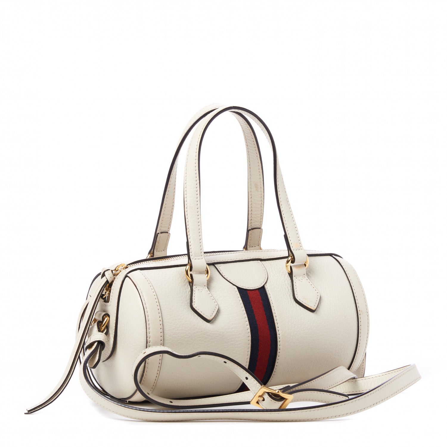 Gucci Textured Calfskin Ophidia Boston Bag Mystic White 2 of 8