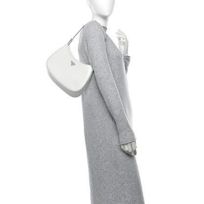 Prada Spazzolato Cleo Shoulder Bag White 2 of 9