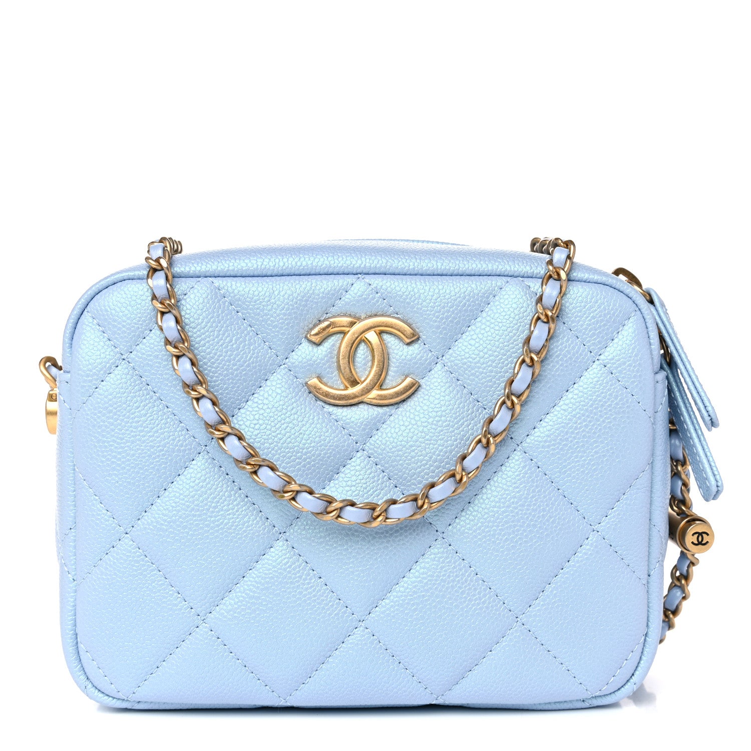 Chanel Iridescent Caviar Quilted Mini My Perfect Camera Case Light Blue 1 of 9