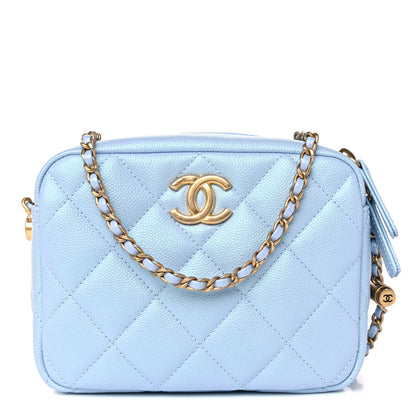 Chanel Iridescent Caviar Quilted Mini My Perfect Camera Case Light Blue 1 of 9