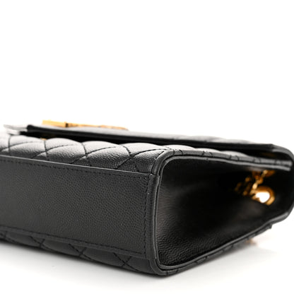 Saint Laurent Grain De Poudre Textured Mixed Matelasse Triquilt Medium Monogram Satchel Black 10 of 11