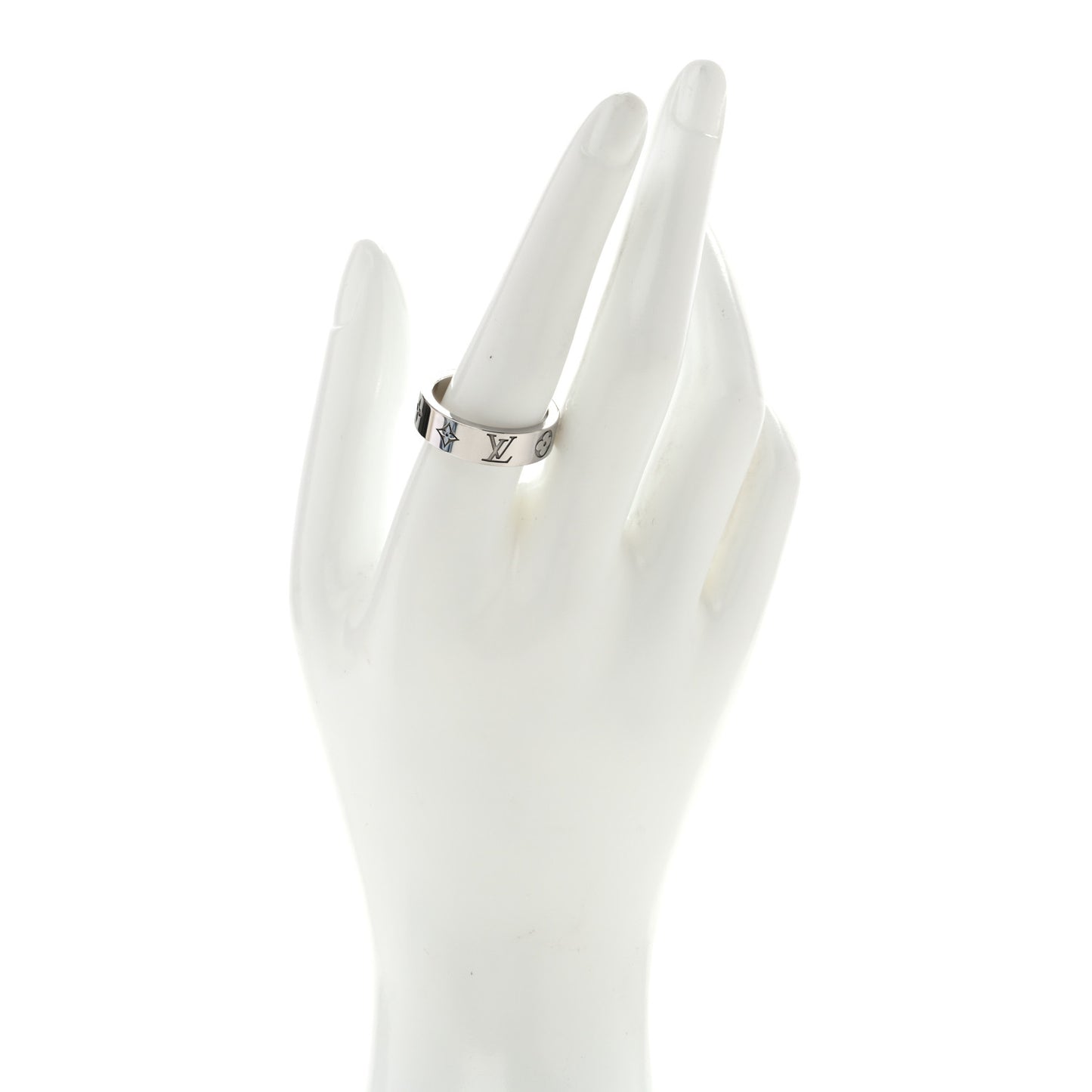 Brass Monogram Mosaic Ring M Silver