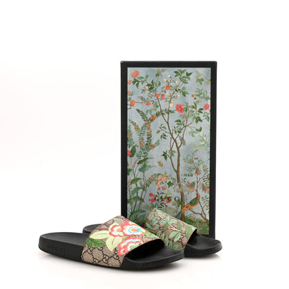Gucci GG Supreme Monogram Tian Womens Slide Sandals 38 Beige Multicolor 9 of 9