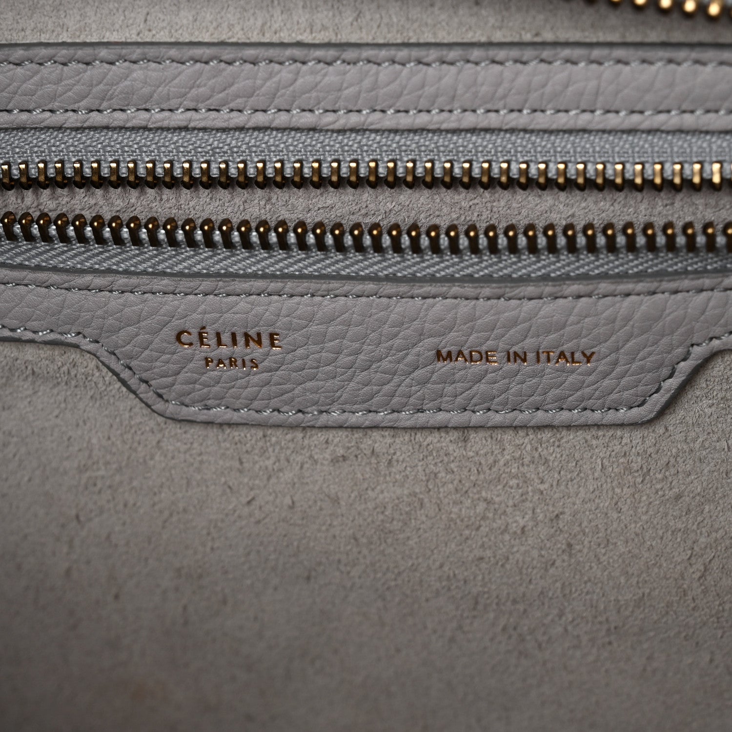 Celine Drummed Calfskin Micro Luggage Light Grey 7 of 11