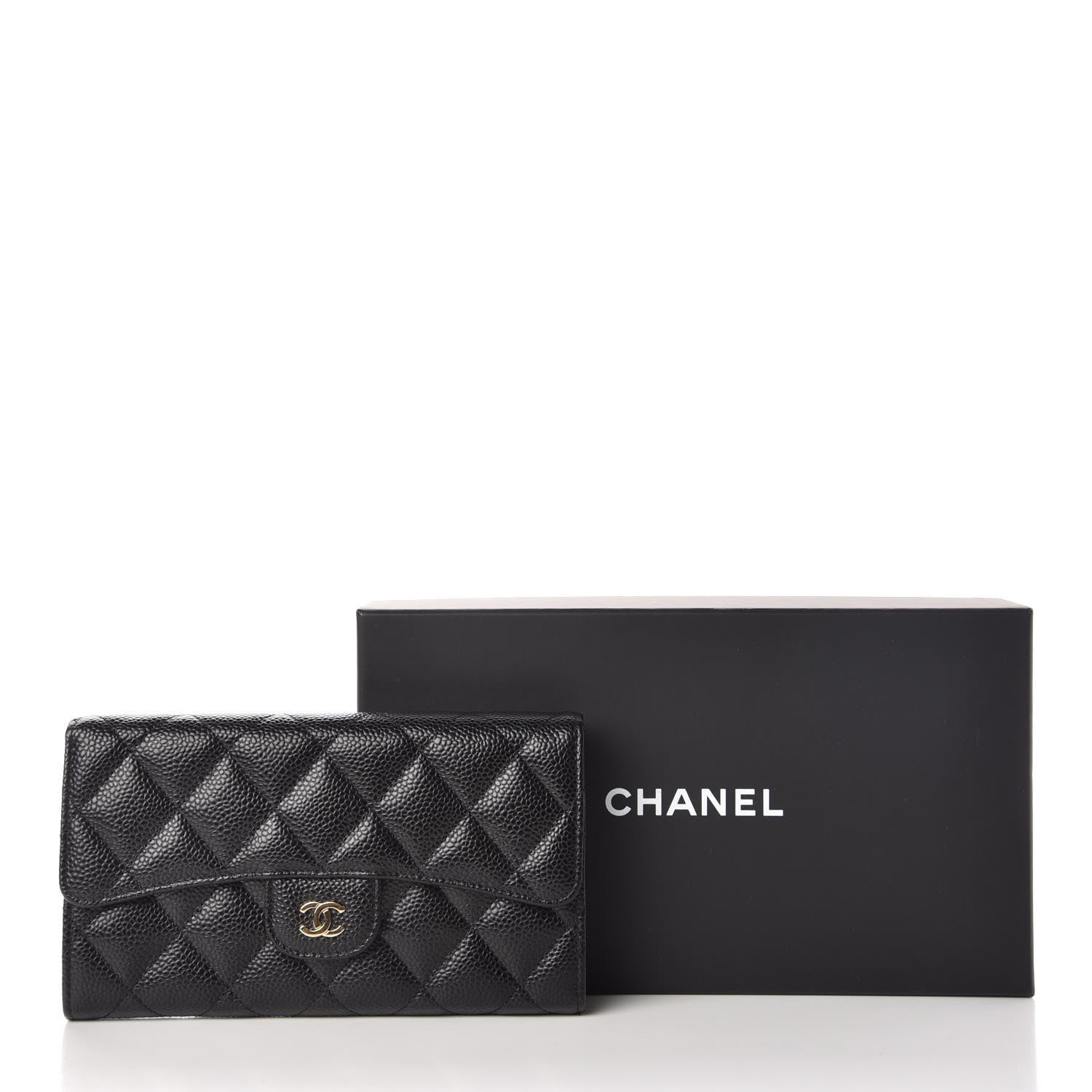 Chanel Caviar Quilted Long Flap Wallet Black 9 of 9