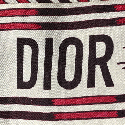 Christian Dior Silk Palm Tree Mitzah Scarf  Fantasie Fond Rouge 4 of 4