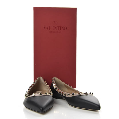 Valentino Garavani Nappa Rockstud Ballerina Flats 37 Black Poudre 10 of 10