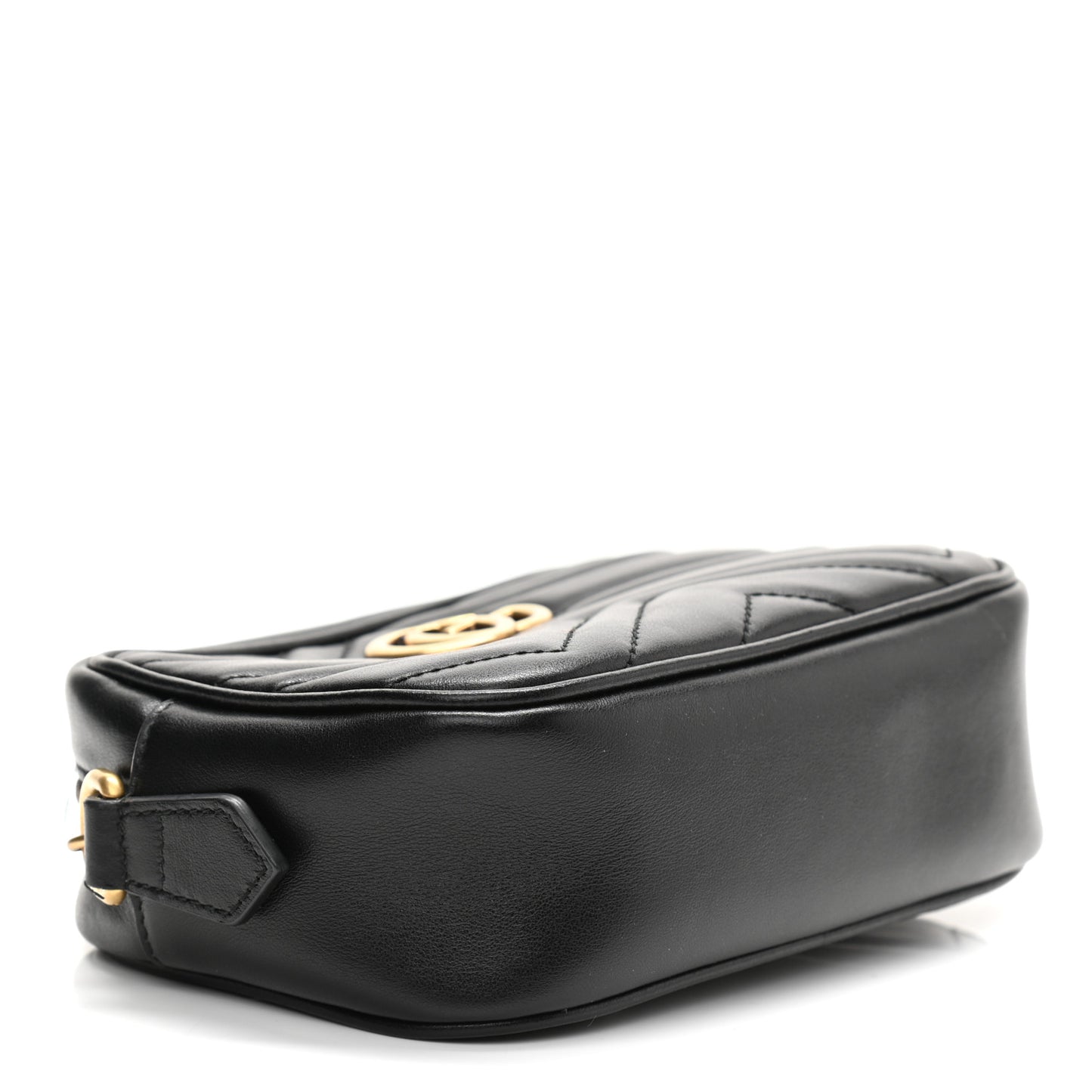 Calfskin Matelasse Mini GG Marmont Chain Shoulder Bag Black