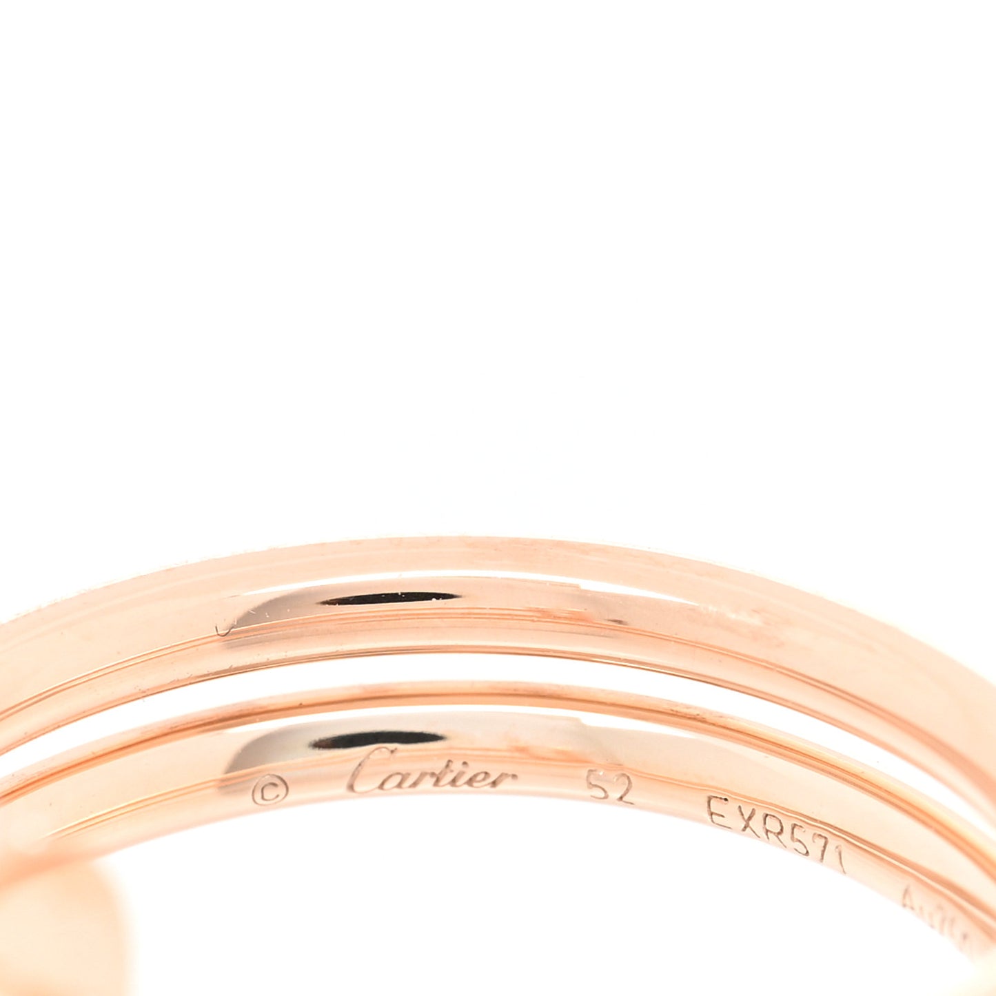18K Pink Gold Diamond Double Juste Un Clou Ring 52 6