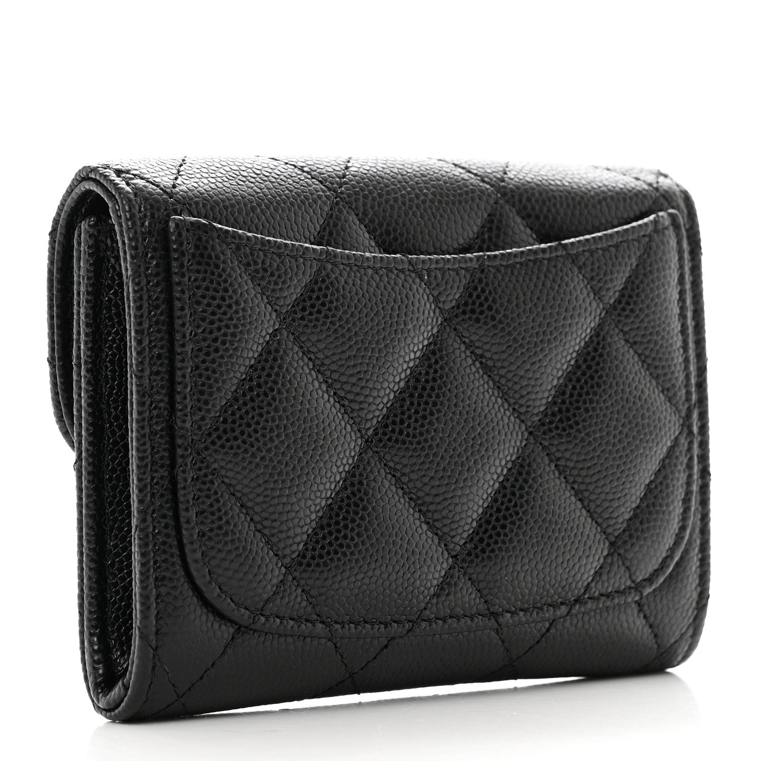 Chanel Caviar Quilted Flap Card Holder Wallet Black 3 of 8