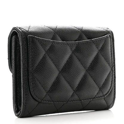 Chanel Caviar Quilted Flap Card Holder Wallet Black 3 of 8