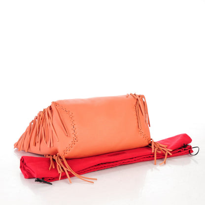 Valentino Garavani Grained Calfskin C-Rockee Fringe Tote Coral 4 of 7