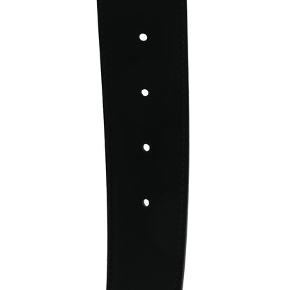 Gucci Azalea Calfskin Enamel Monochrome Double G 40mm Belt 115 46 Black 4 of 4