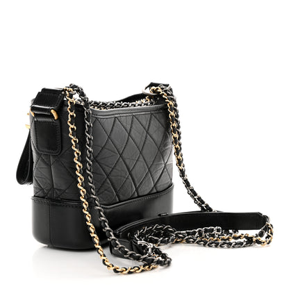 Chanel Aged Calfskin Quilted Small Gabrielle Hobo Black 3 of 11