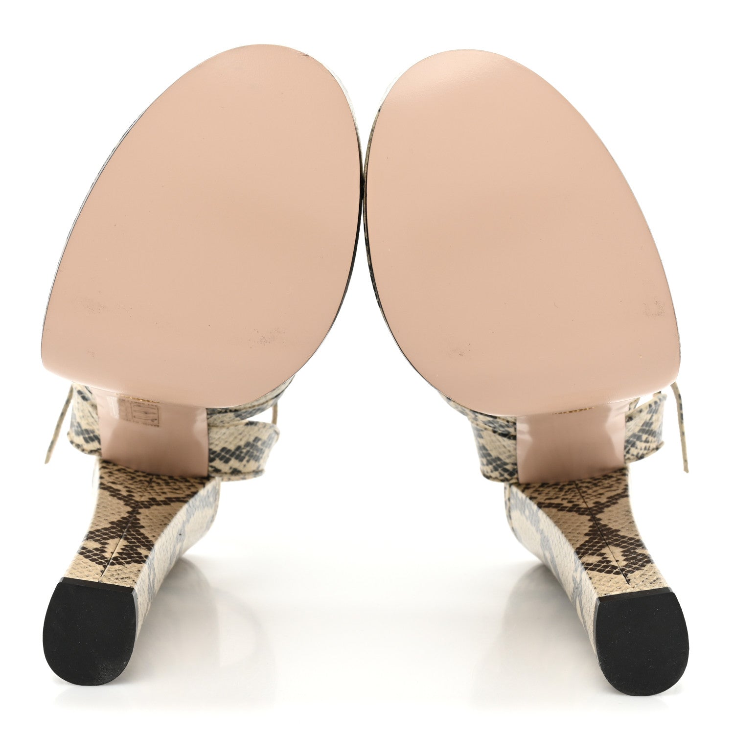 Gucci Calfskin Python Print Keyla Platform Slingback Sandals 39.5 Beige Avana 5 of 9