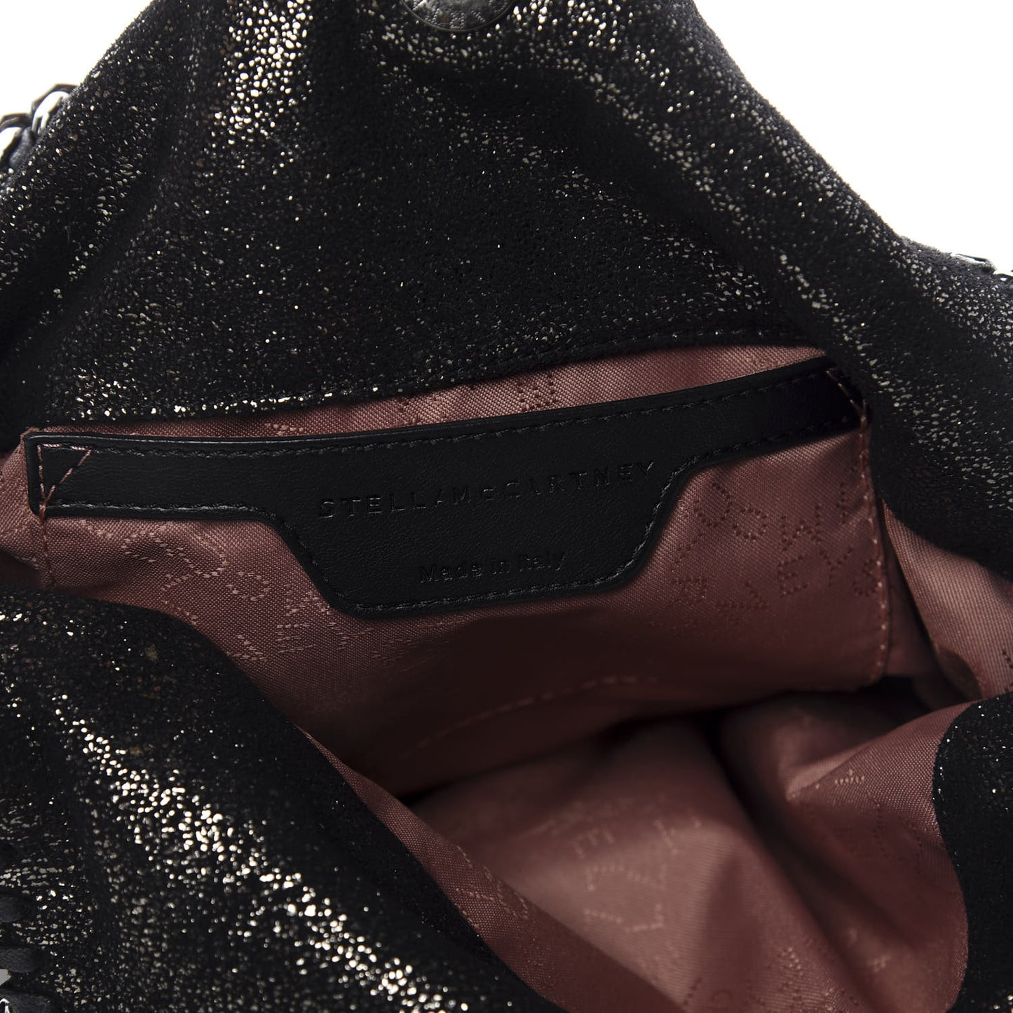 Chamois Shiny Dotted Mini Falabella Crossbody Ruthenium