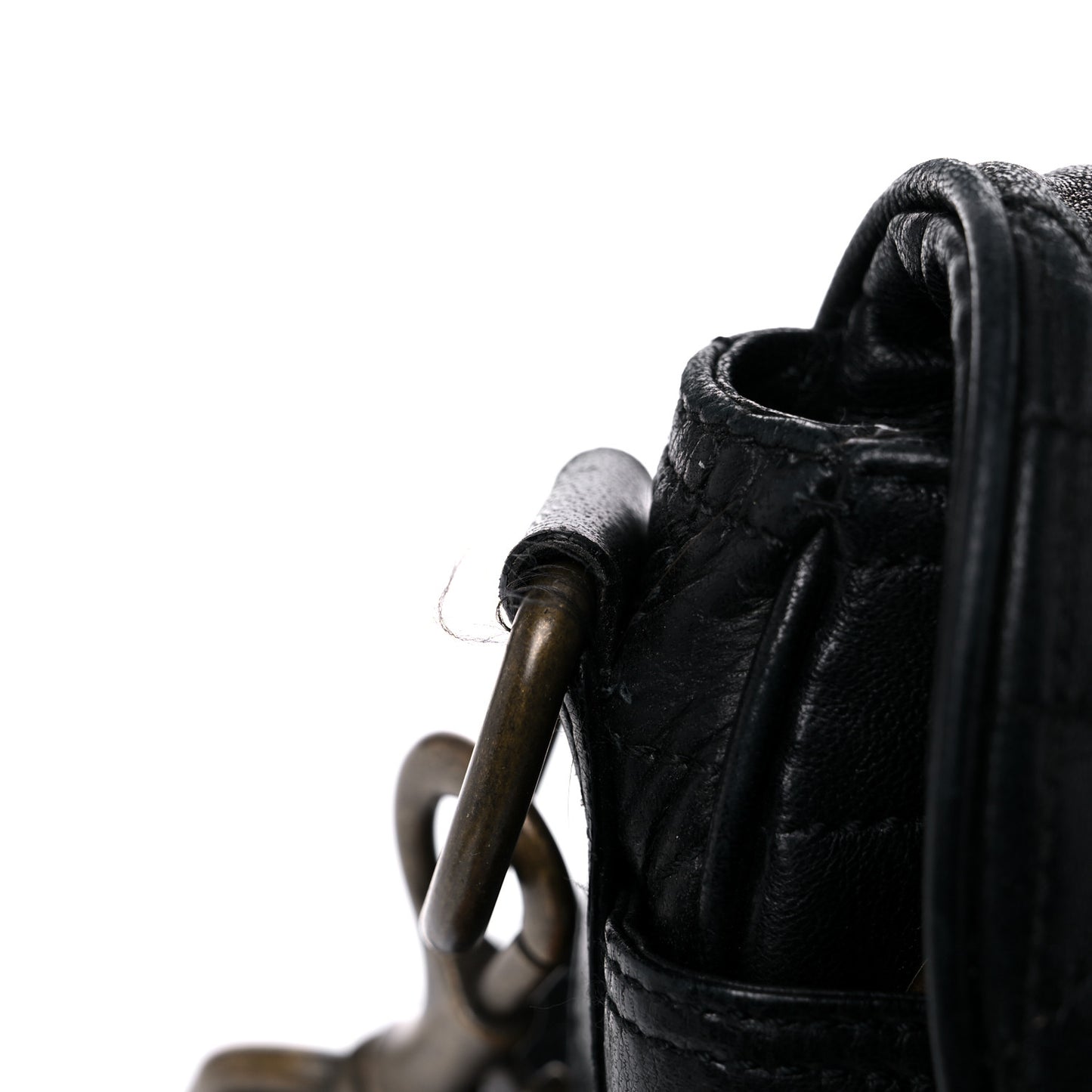 Lambskin Cannage Flap Messenger Bag Black