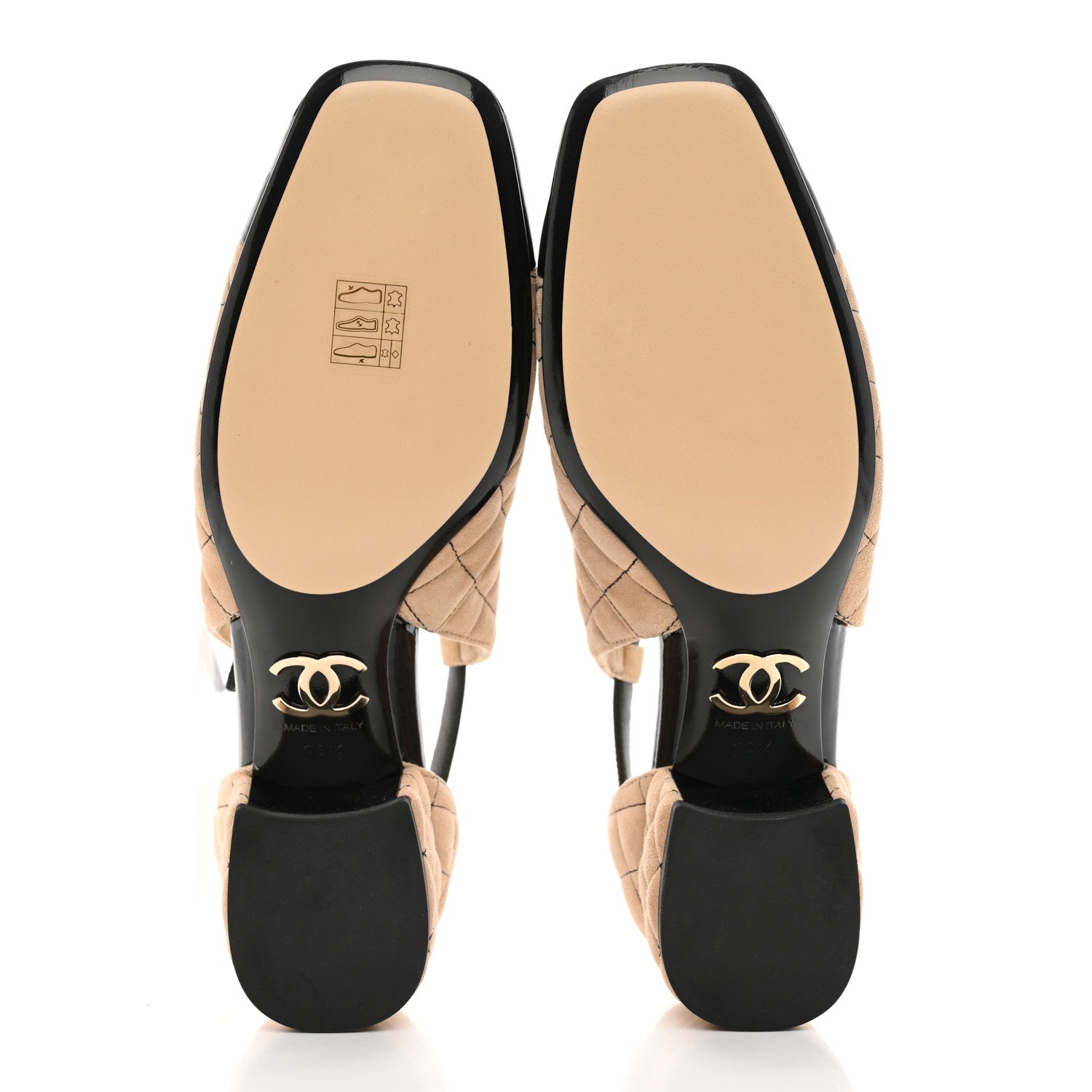 Chanel Suede Kidskin Patent Cap Toe Quilted Mary Jane Flats 39.5 Beige Black 5 of 9
