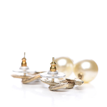 Chanel Pearl CC Drop Earrings Gold 3 of 5