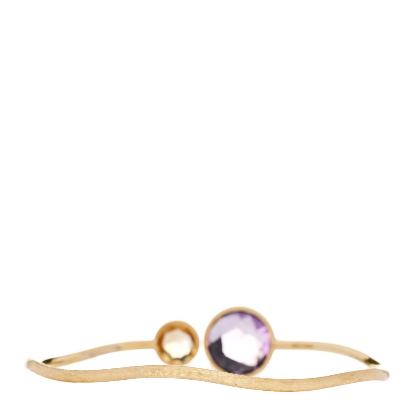 18K Yellow Gold Amethyst Citrine Jaipur Crossover Bangle Bracelet