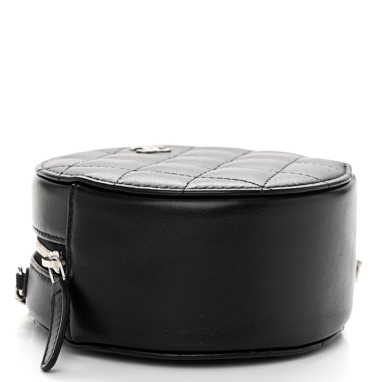 Chanel Lambskin Quilted Round Clutch With Chain Black 4 of 10
