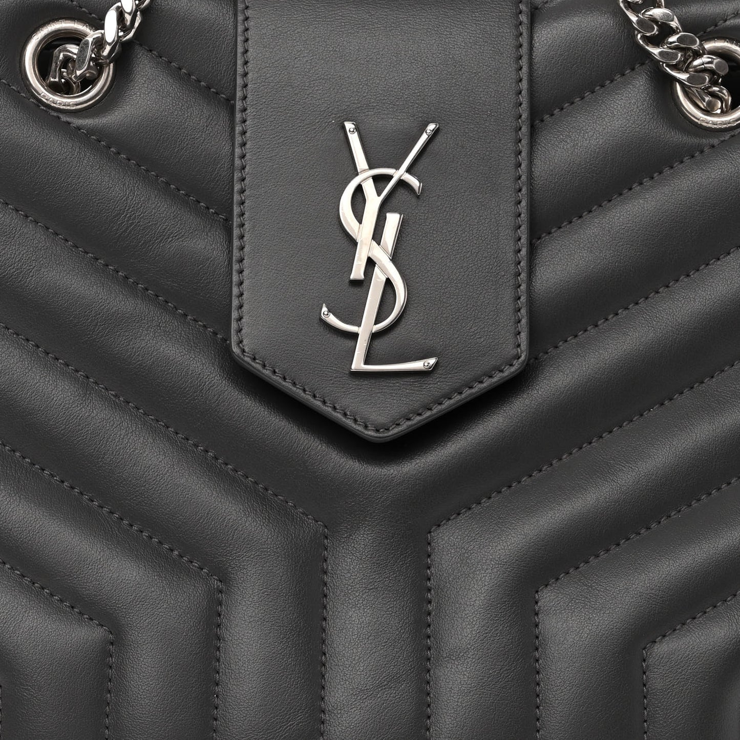 Calfskin Y Quilted Monogram Large Loulou Shopper Storm