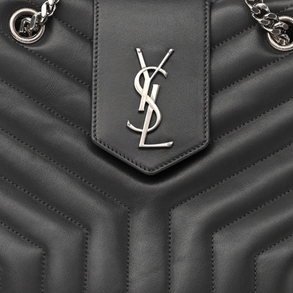 Saint Laurent Calfskin Y Quilted Monogram Large Loulou Shopper Storm 9 of 12