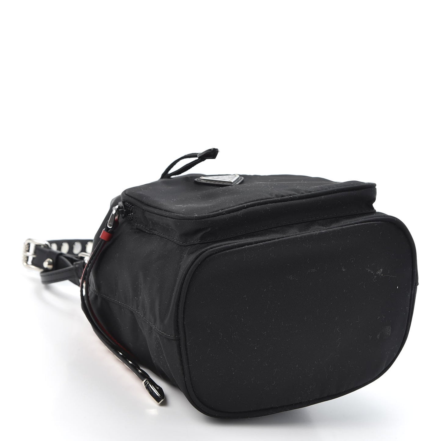 Tessuto Nylon Studded New Vela Mini Bucket Crossbody Bag Black Fuoco