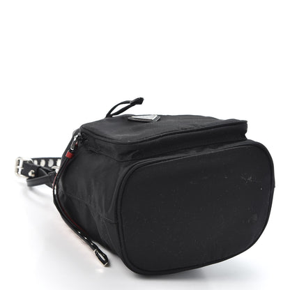 Prada Tessuto Nylon Studded New Vela Mini Bucket Crossbody Bag Black Fuoco 3 of 10