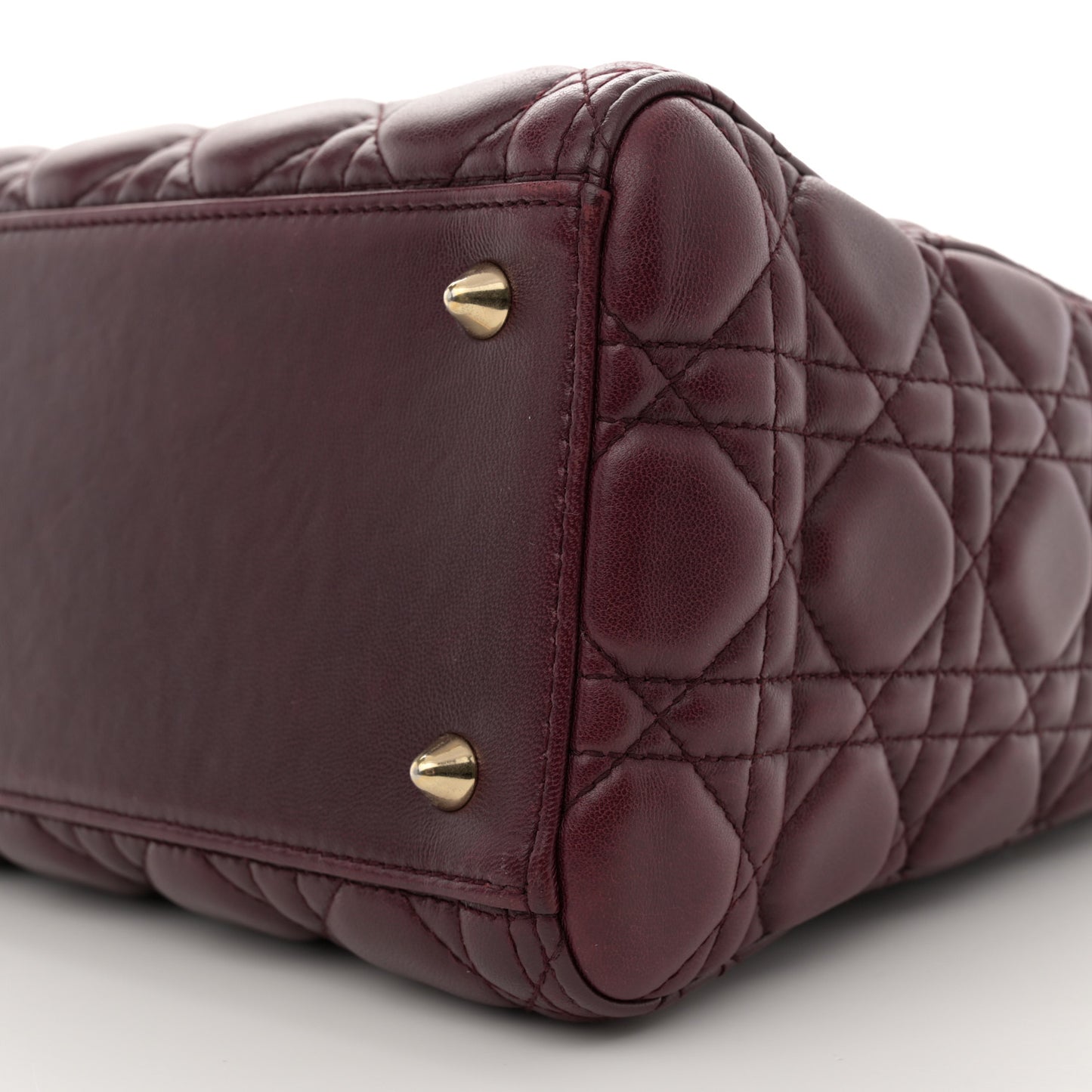 Lambskin Cannage Medium Lady Dior Burgundy